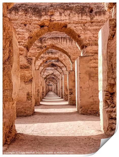 Arches of Red Walls Print by Roger Mechan