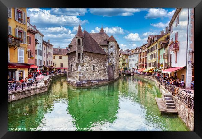 Annecy's Colorful Canal Framed Print by Roger Mechan