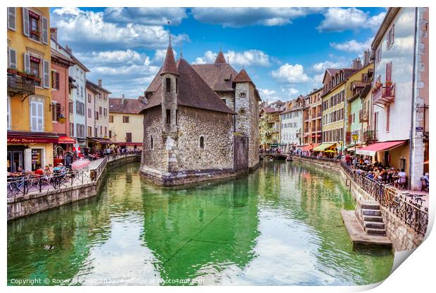 Annecy's Colorful Canal Print by Roger Mechan