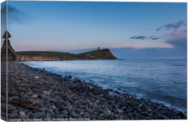 Kimmeridge and Clavell Tower Canvas Print by Paul Brewer