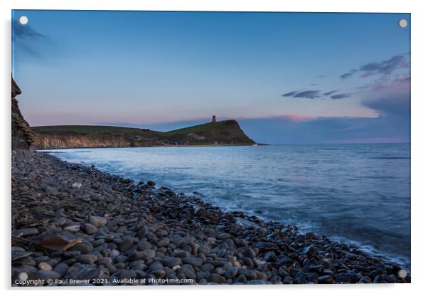 Kimmeridge and Clavell Tower Acrylic by Paul Brewer