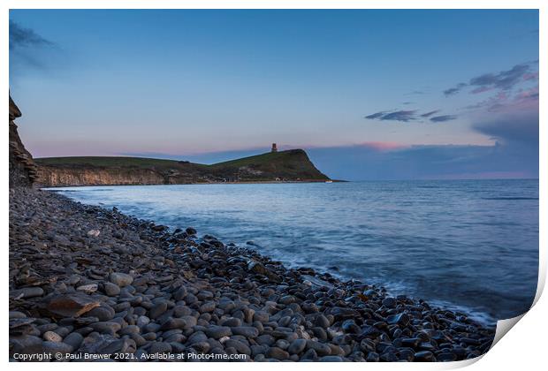 Kimmeridge and Clavell Tower Print by Paul Brewer