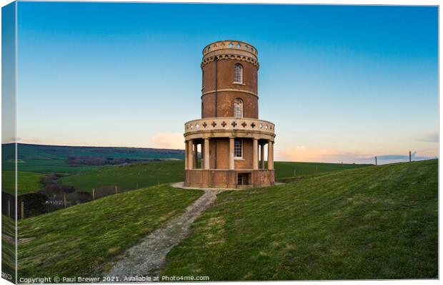 The Clavell Tower Kimmeridge Bay in Purbeck Canvas Print by Paul Brewer
