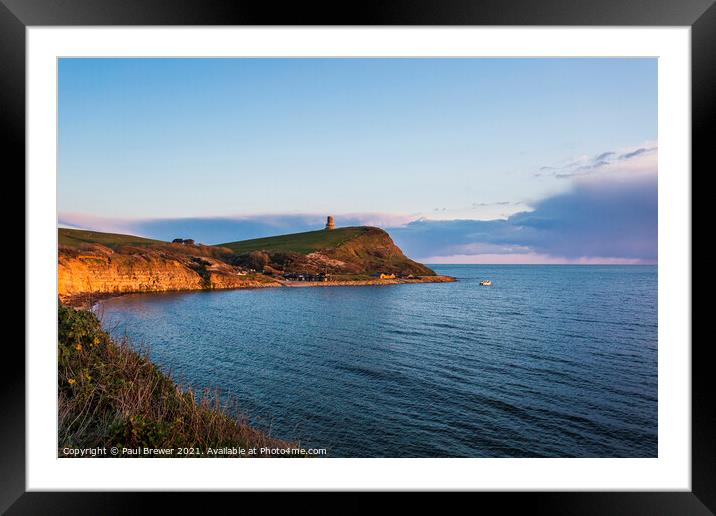 Kimmeridge and Clavell Tower Framed Mounted Print by Paul Brewer