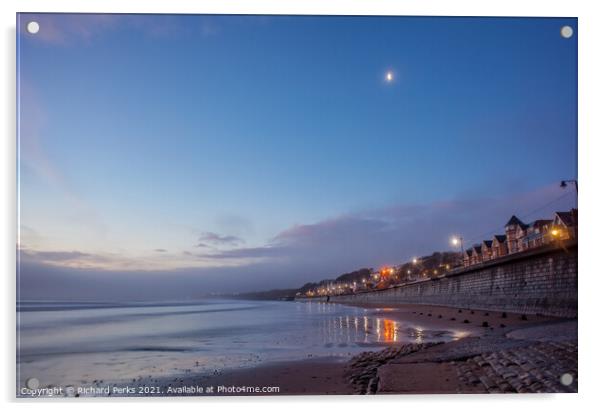 Twilight on Filey Beach Acrylic by Richard Perks