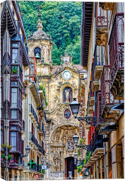 The old town of San Sebastian Spain  Canvas Print by Roger Mechan