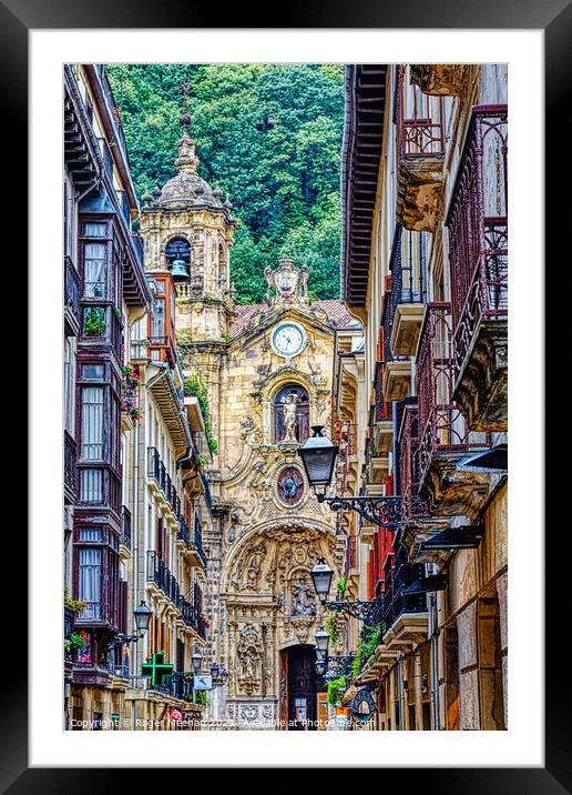 The old town of San Sebastian Spain  Framed Mounted Print by Roger Mechan