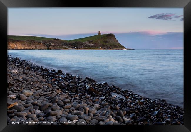 Kimmeridge and Clavell Tower Framed Print by Paul Brewer