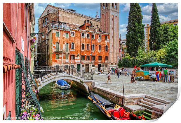 Enchanting Venice Canals Print by Roger Mechan