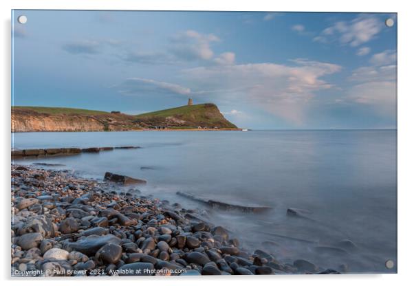 Kimmeridge and Clavell Tower Acrylic by Paul Brewer
