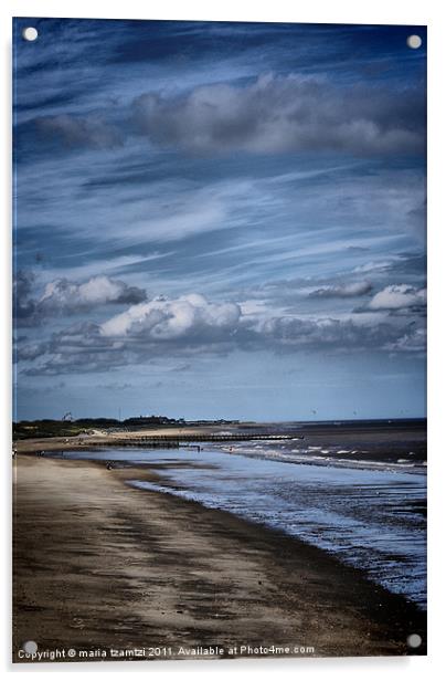 Skegness Beach Acrylic by Maria Tzamtzi Photography