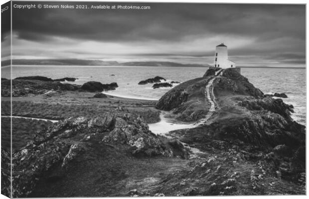 A Majestic Lighthouse in Wales Canvas Print by Steven Nokes