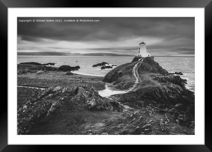 A Majestic Lighthouse in Wales Framed Mounted Print by Steven Nokes