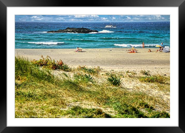 Serene Bay of Biscay Framed Mounted Print by Roger Mechan