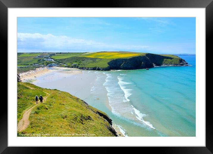 Coast Path View Framed Mounted Print by Roy Curtis