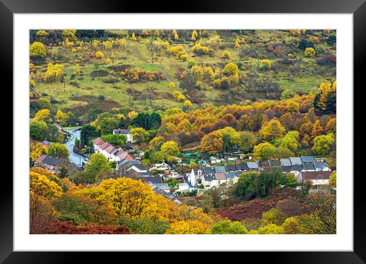Deep autumn colours around Blaenrhondda  Framed Mounted Print by Nick Jenkins