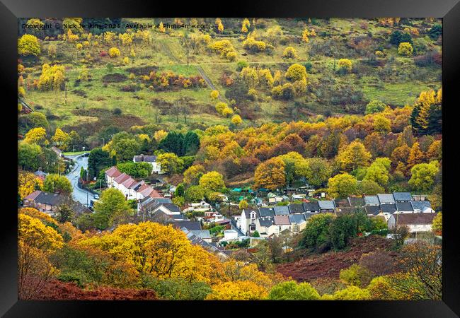 Deep autumn colours around Blaenrhondda  Framed Print by Nick Jenkins