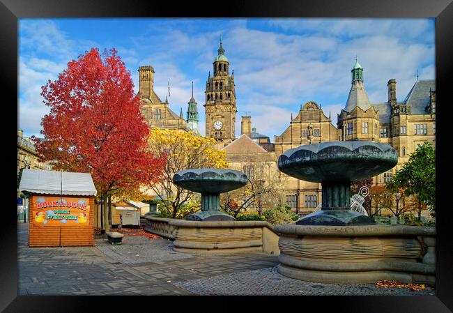 Sheffield Town Hall & entrance to Peace Gardens  Framed Print by Darren Galpin