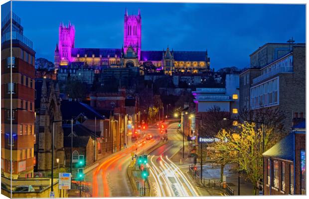 Lincoln Cathedral from Broadgate  Canvas Print by Darren Galpin