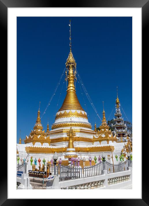 Stupa, Wat Chong Khlang Framed Mounted Print by Kevin Hellon