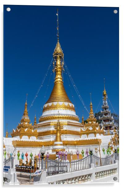 Stupa, Wat Chong Khlang Acrylic by Kevin Hellon