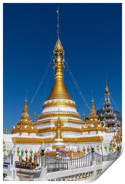 Stupa, Wat Chong Khlang Print by Kevin Hellon