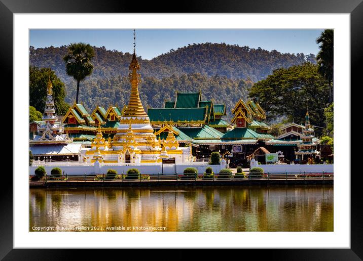 Stupa, Wat Chong Khlang Framed Mounted Print by Kevin Hellon