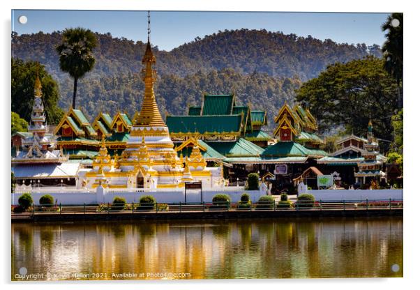 Stupa, Wat Chong Khlang Acrylic by Kevin Hellon