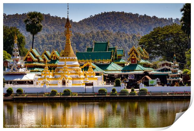 Stupa, Wat Chong Khlang Print by Kevin Hellon