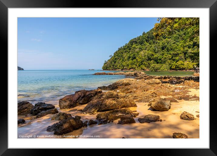 Beach on Koh Phayam, Framed Mounted Print by Kevin Hellon