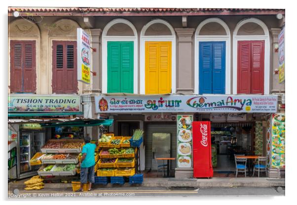 Vegetable store, Little India, Singapore Acrylic by Kevin Hellon