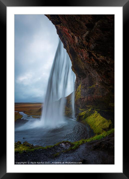 Seljalandsfoss waterfall in southern Iceland Framed Mounted Print by Paulo Rocha