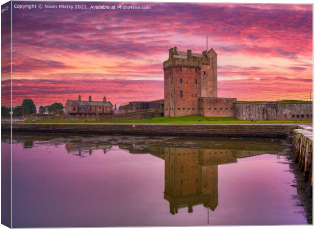 Dawn at Broughty Castle  Canvas Print by Navin Mistry