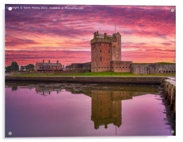 Dawn at Broughty Castle  Acrylic by Navin Mistry
