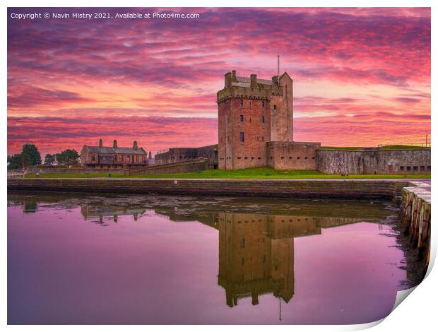 Dawn at Broughty Castle  Print by Navin Mistry