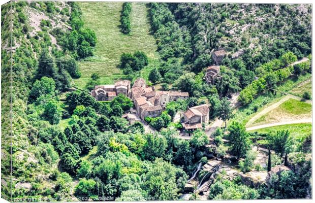 Enchanting French Village in a Natural Amphitheatr Canvas Print by Roger Mechan