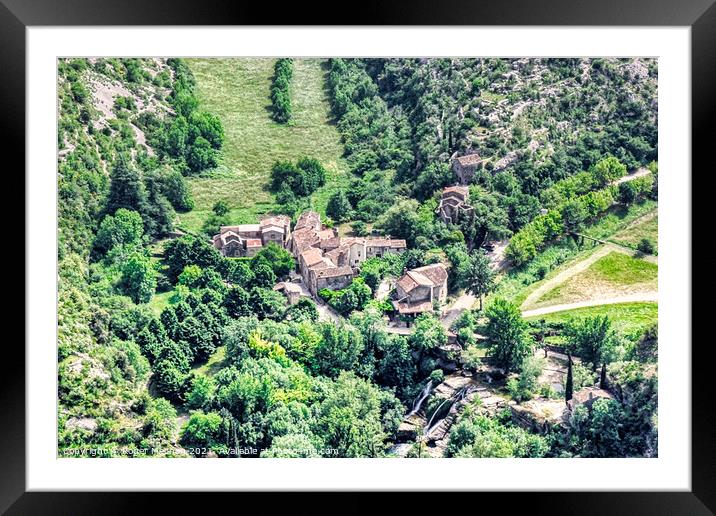 Enchanting French Village in a Natural Amphitheatr Framed Mounted Print by Roger Mechan