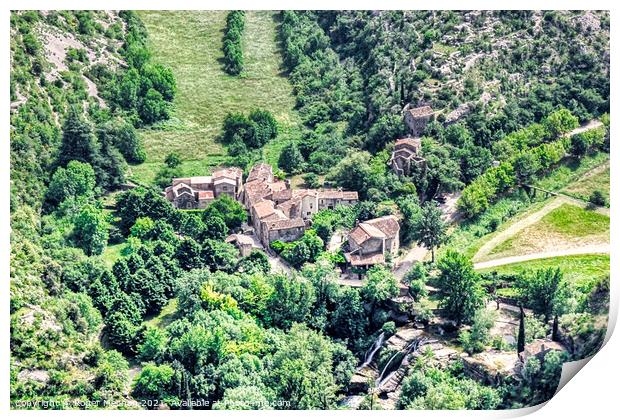 Enchanting French Village in a Natural Amphitheatr Print by Roger Mechan