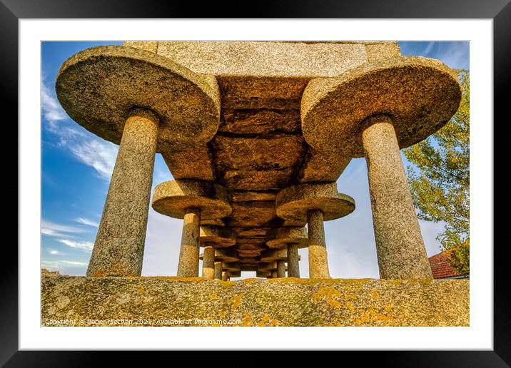 Fungal Granite Support for Spanish Grain Silo Framed Mounted Print by Roger Mechan