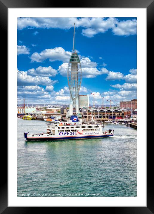Departing Portsmouth's Harbor for  Isle of Wight Framed Mounted Print by Roger Mechan