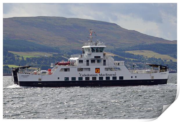 Cal Mac ferry MV Loch Shira Print by Allan Durward Photography