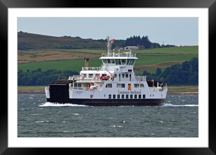 Cal Mac ferry MV Loch Shira Framed Mounted Print by Allan Durward Photography