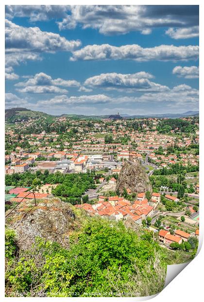 The Heavenly View of Le Puy en Velay Print by Roger Mechan
