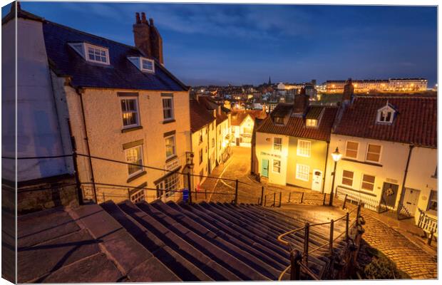 Whitby Streets Canvas Print by David Semmens