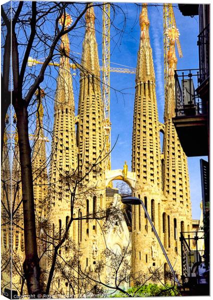 Gaudi's Masterpiece: A Towering View Canvas Print by Roger Mechan