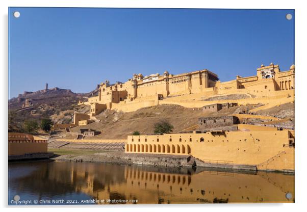 Amer Fort, Jaipur. Acrylic by Chris North
