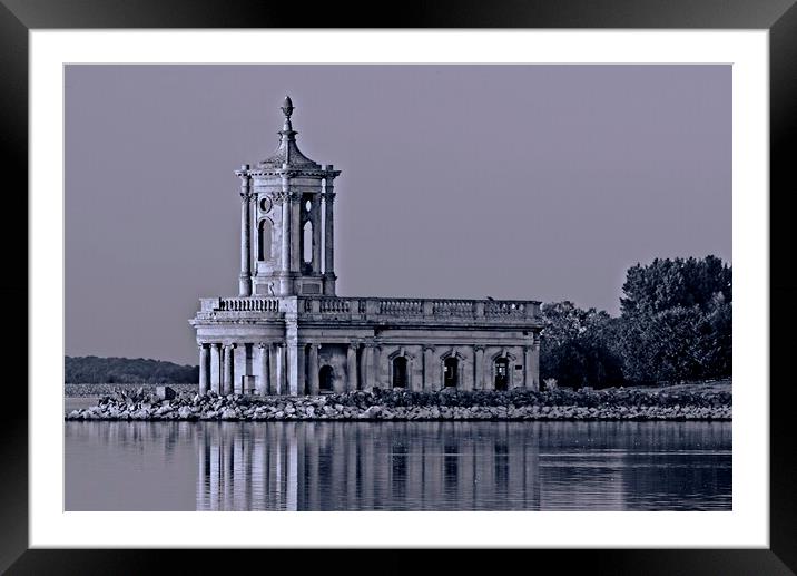 St Matthew's Church, Normanton, Rutland Water Mono Framed Mounted Print by Martyn Arnold