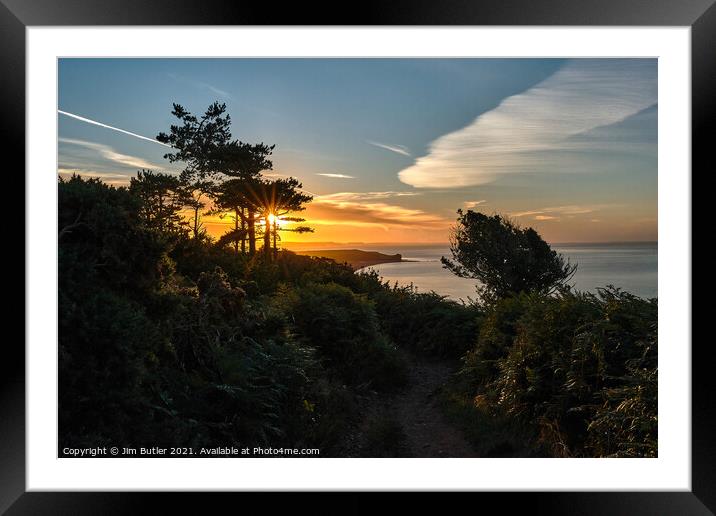 Southwest Coast Path at sunrise Framed Mounted Print by Jim Butler
