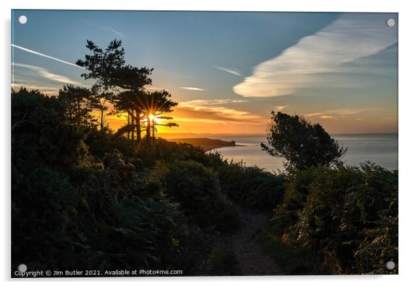 Southwest Coast Path at sunrise Acrylic by Jim Butler