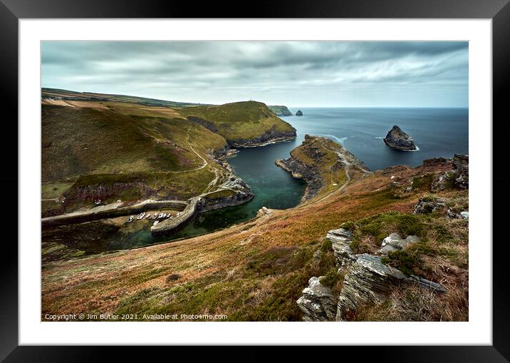 Boscastle Harbour Framed Mounted Print by Jim Butler